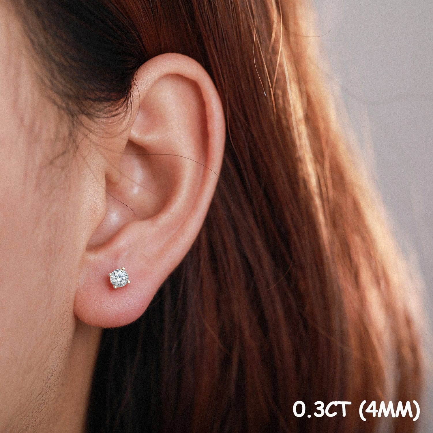 0.1-1 CT Moissanite Sterling Silver/ Gold/ Rose Gold Stud Earrings - Image 13