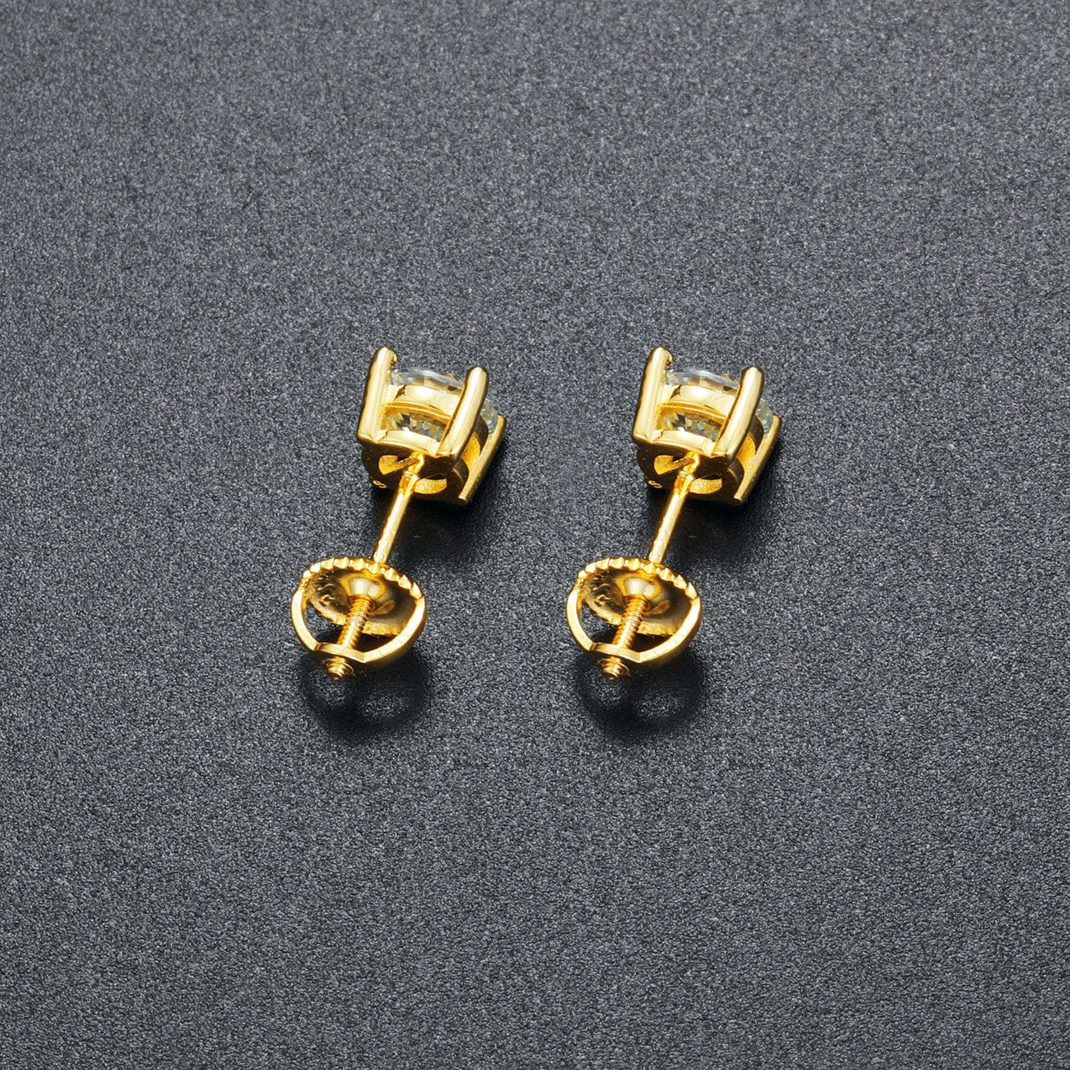 0.1-1 CT Moissanite Sterling Silver/ Gold/ Rose Gold Stud Earrings - Image 2
