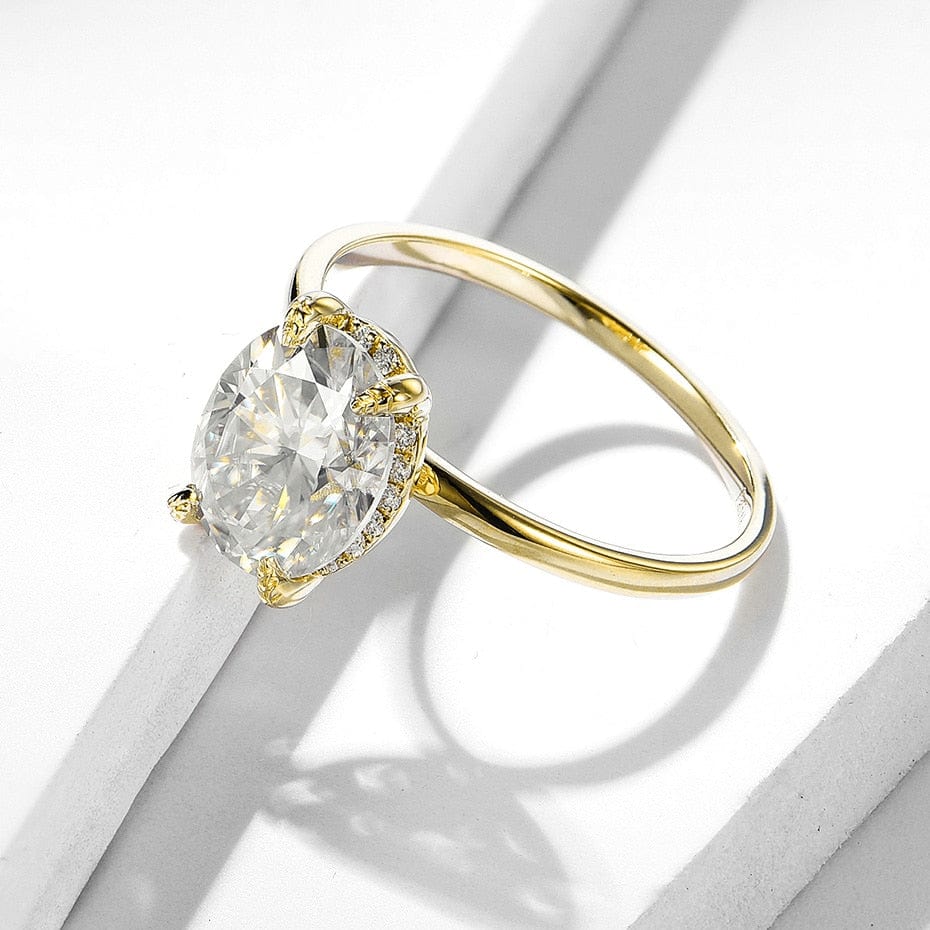 10K or 14K Solid Gold D Color Clarity VVS Oval Moissanite Engagement Ring - Image 7