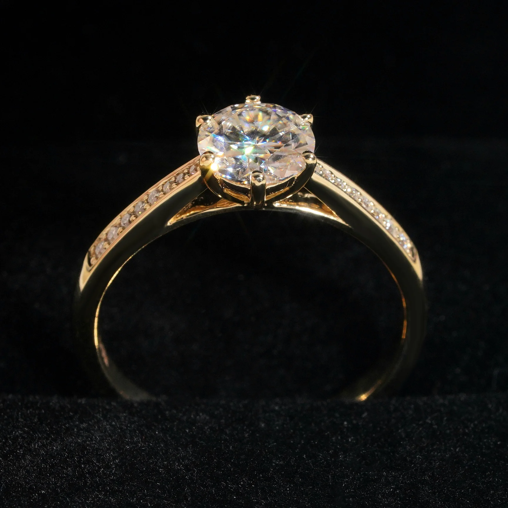 10K Solid Gold 1CT Moissanite Infinity Engagement Ring - Image 2