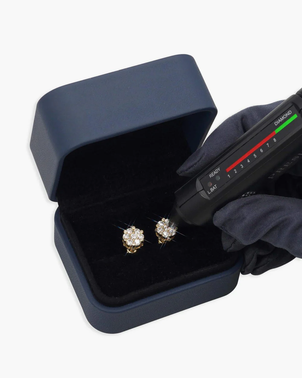 10MM Flower Head VVS Moissanite Stud Earrings - Image 6