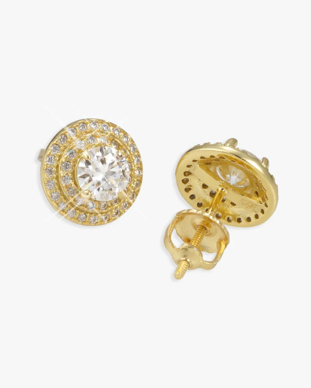 11MM Double Halo VVS Moissanite Stud Earrings - Image 2