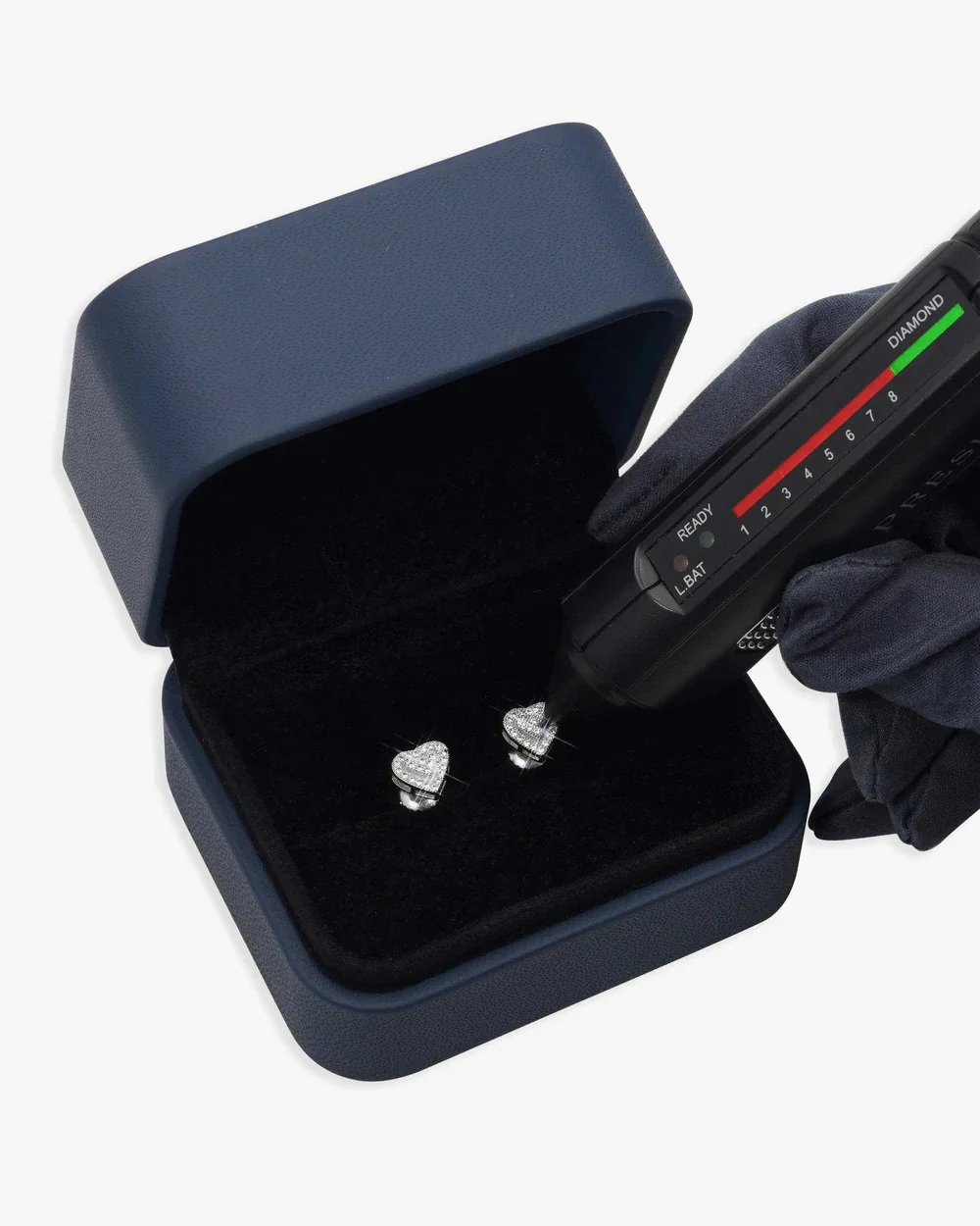 8MM Heart VVS Moissanite Stud Earrings - Image 5