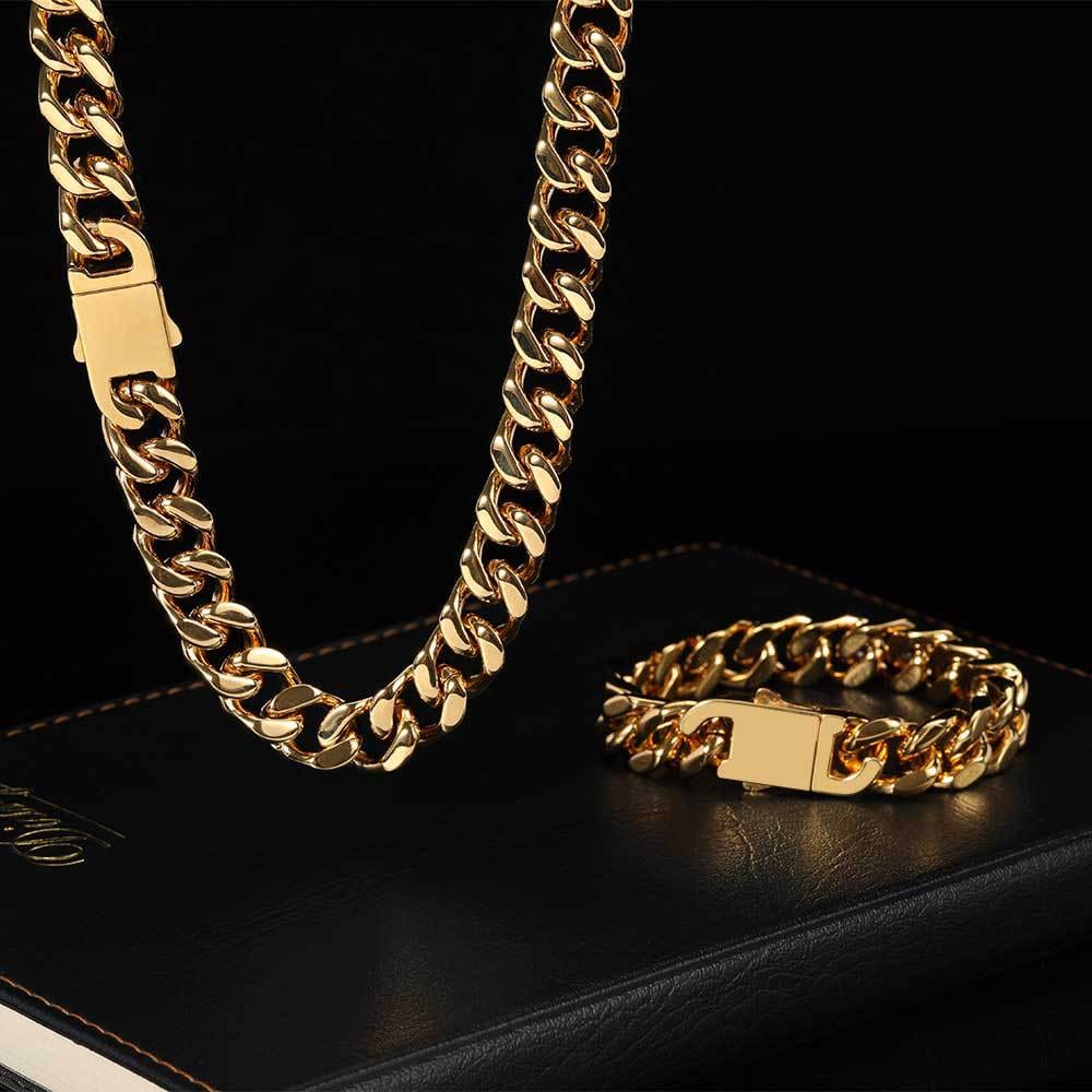 12mm 316L Stainless Steel Hollow Cuban Chain + Free Cuban Bracelet - BOGO - Image 4