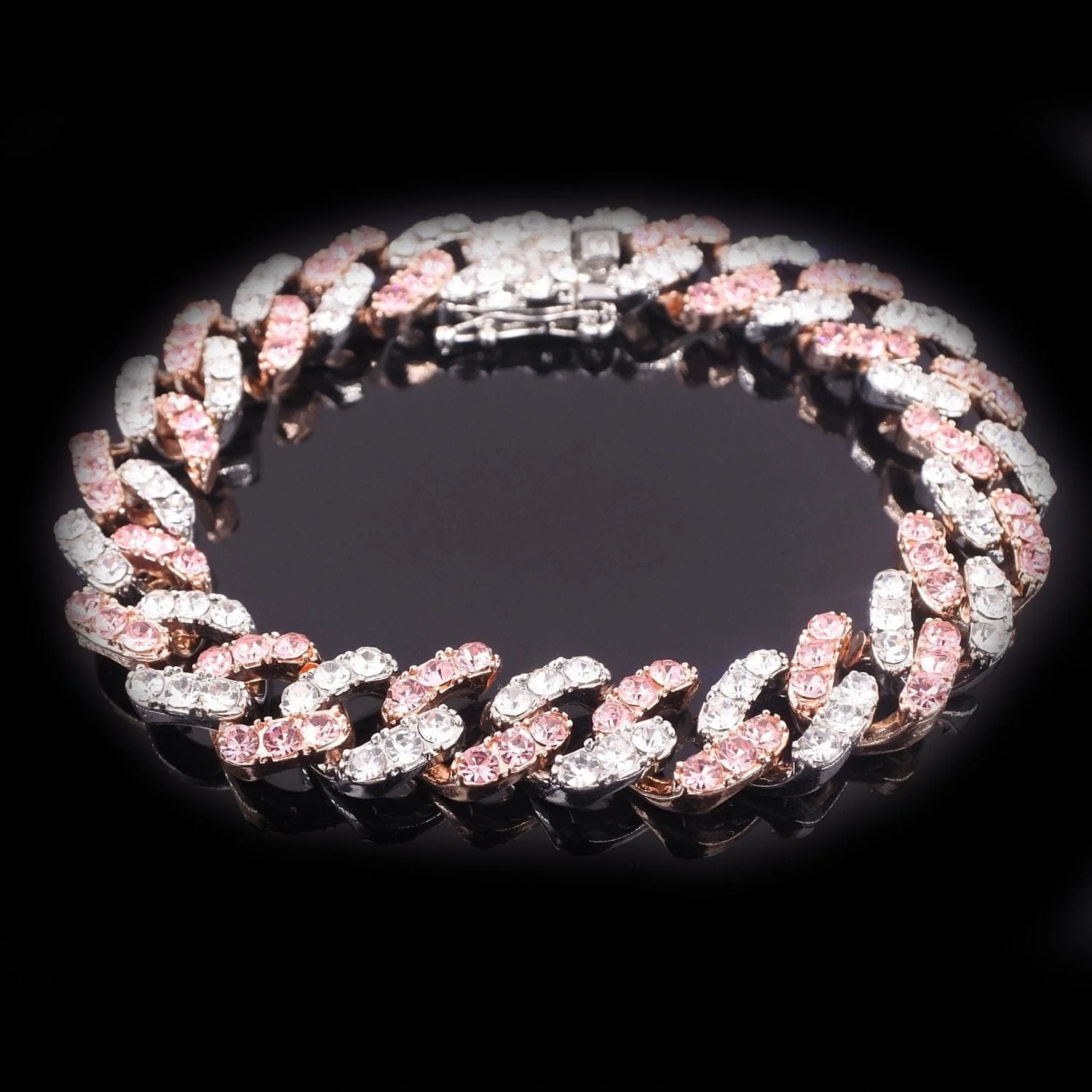 12mm Two Tone Miami Cuban Chain and FREE Bracelet - Image 10