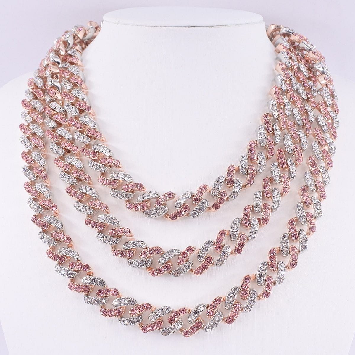 12mm Two Tone Miami Cuban Chain and FREE Bracelet - Image 11