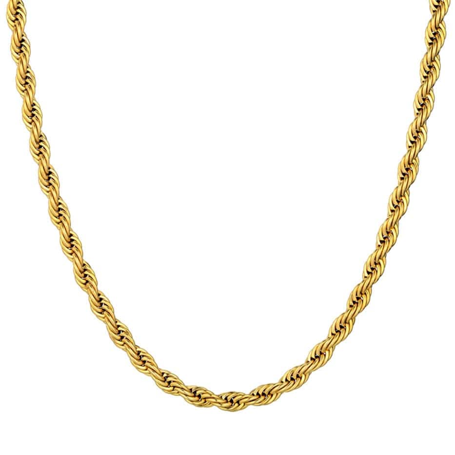 14k Gold 316L Stainless Steel Rope Chain - BOGO - Image 3