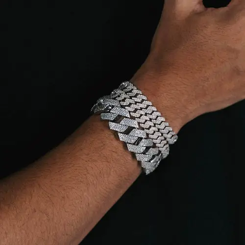 14k Gold Moissanite Cuban Bracelet (Facebook Deal) - Image 2