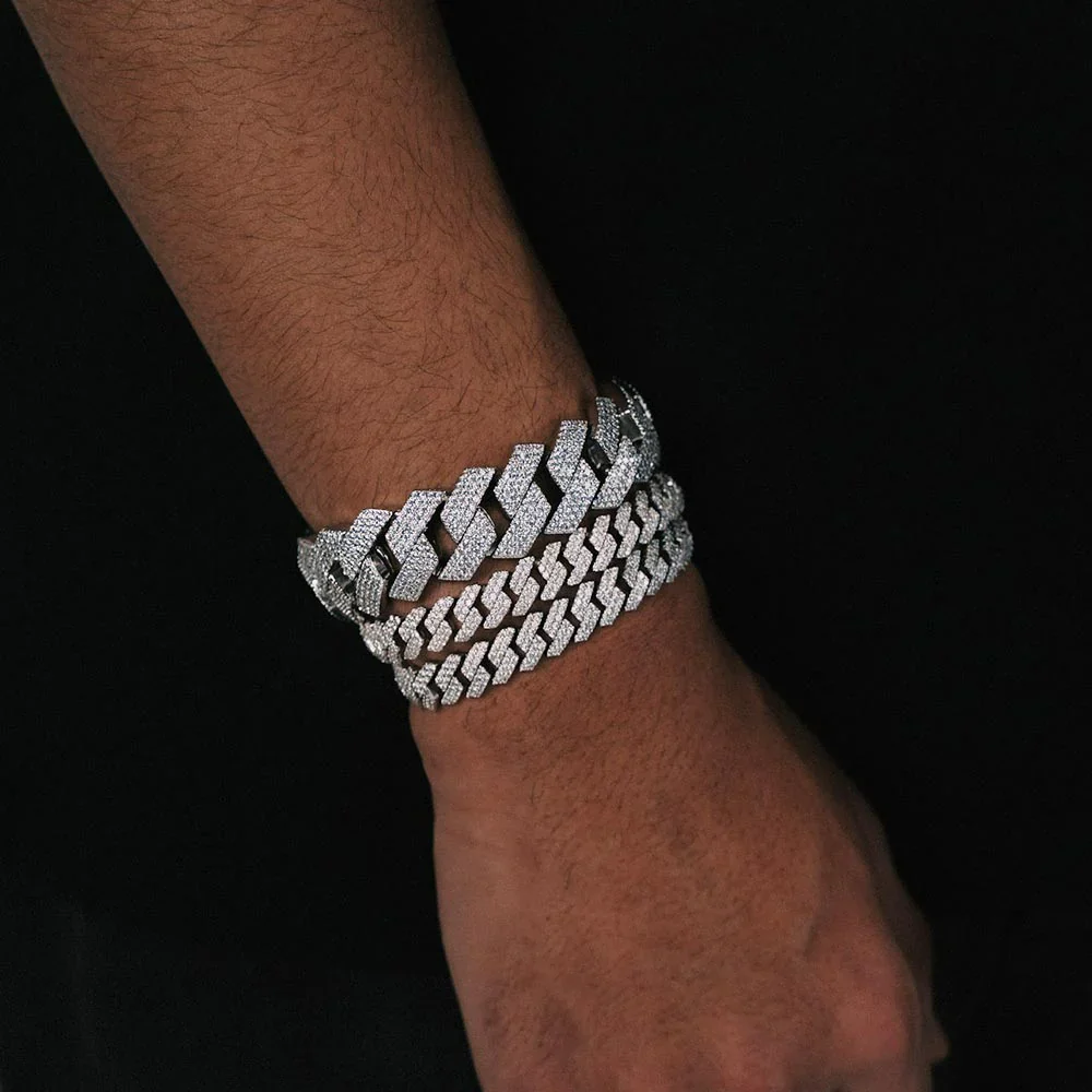 14k Gold Moissanite Cuban Bracelet (Facebook Deal) - Image 3