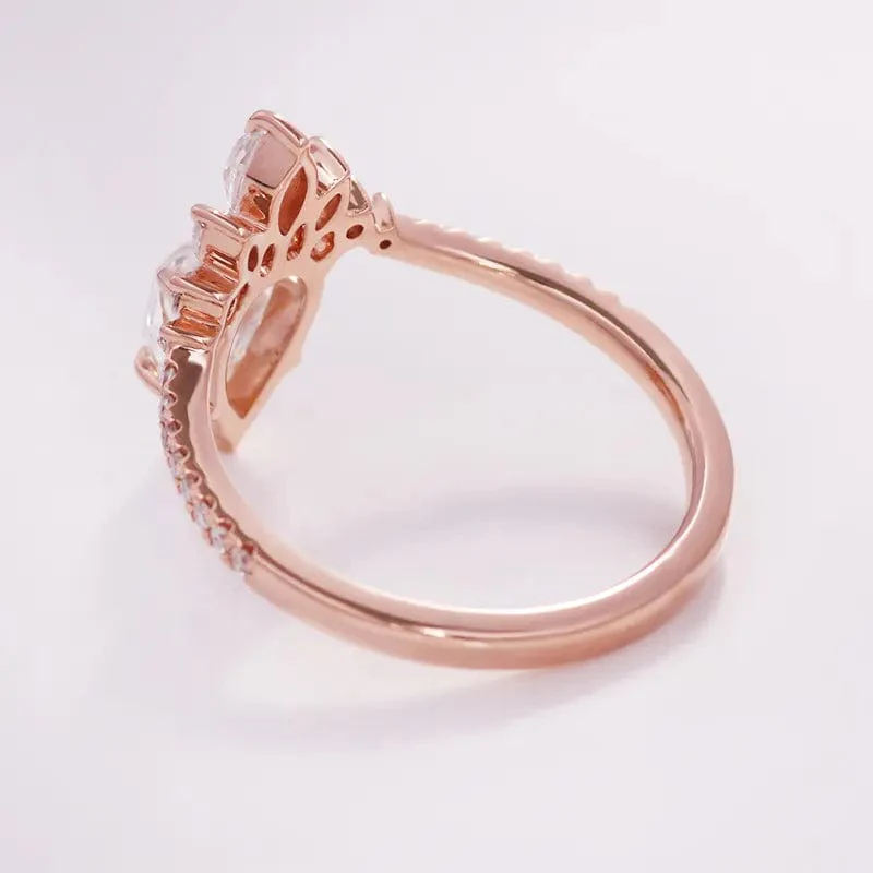 14K Rose Gold Moissanite Engagement Ring - Image 3