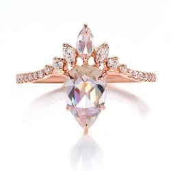 14K Rose Gold Moissanite Engagement Ring - Image 4