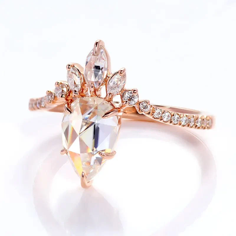 14K Rose Gold Moissanite Engagement Ring - Image 5
