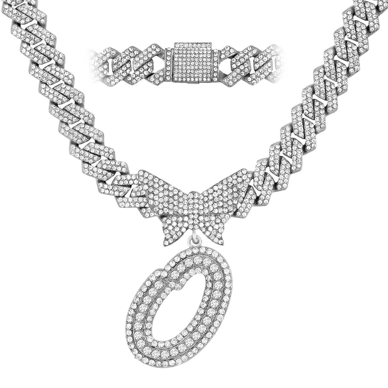 14MM Custom Initial Letter Cuban Butterfly Pendant Necklace - Image 30