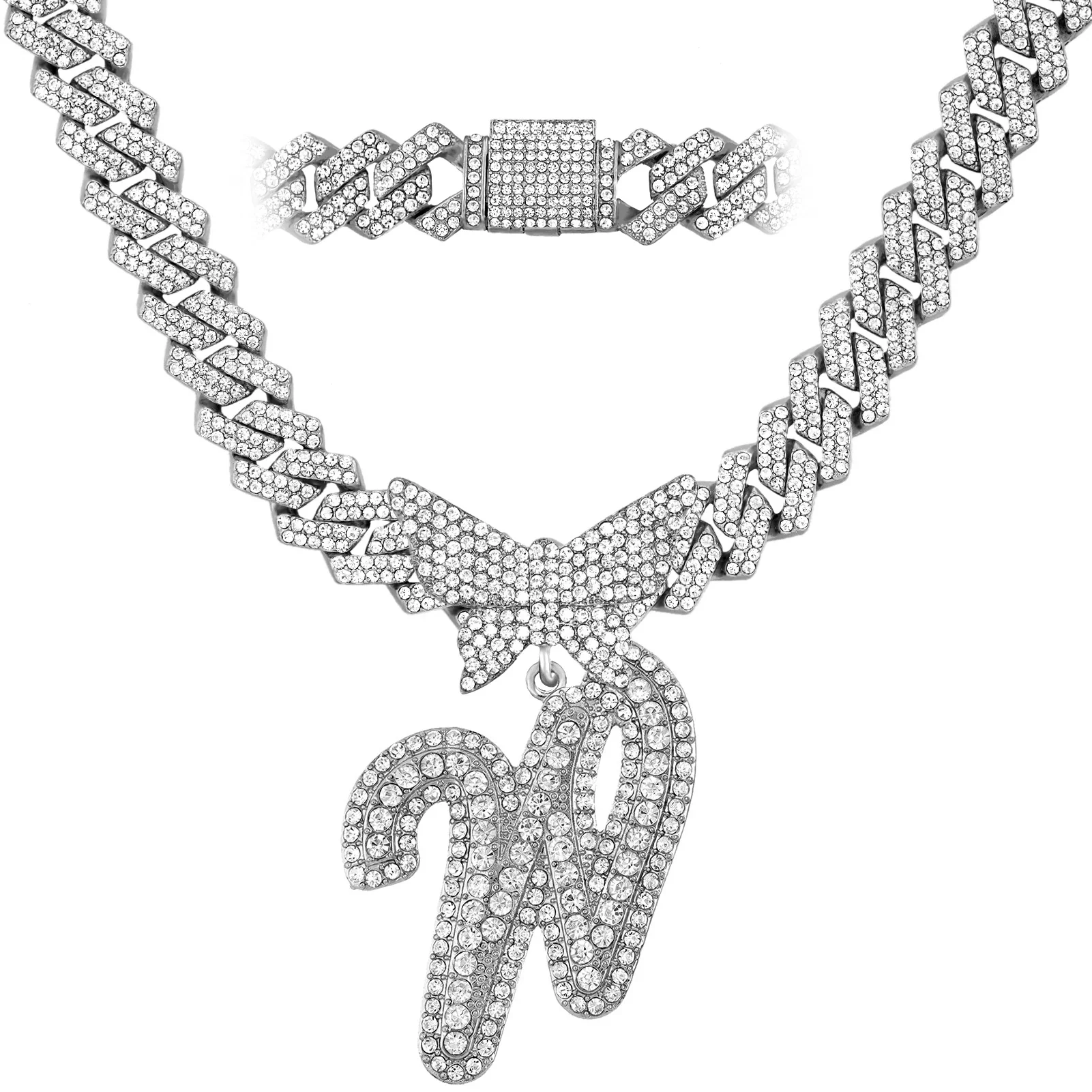 14MM Custom Initial Letter Cuban Butterfly Pendant Necklace - Image 38