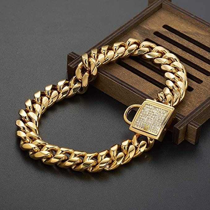 VVS Jewelry 18k Gold 14mm Luxury Cuban Link Dog Collar - Image 4