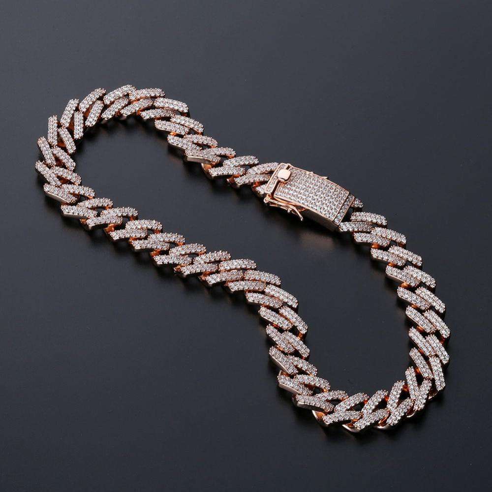 Diamond - 14mm Diamond Prong Cuban Chain AAA Quality - Image 3