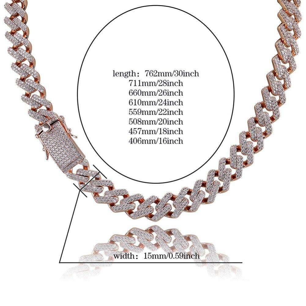 Diamond - 14mm Diamond Prong Cuban Chain AAA Quality - Image 5