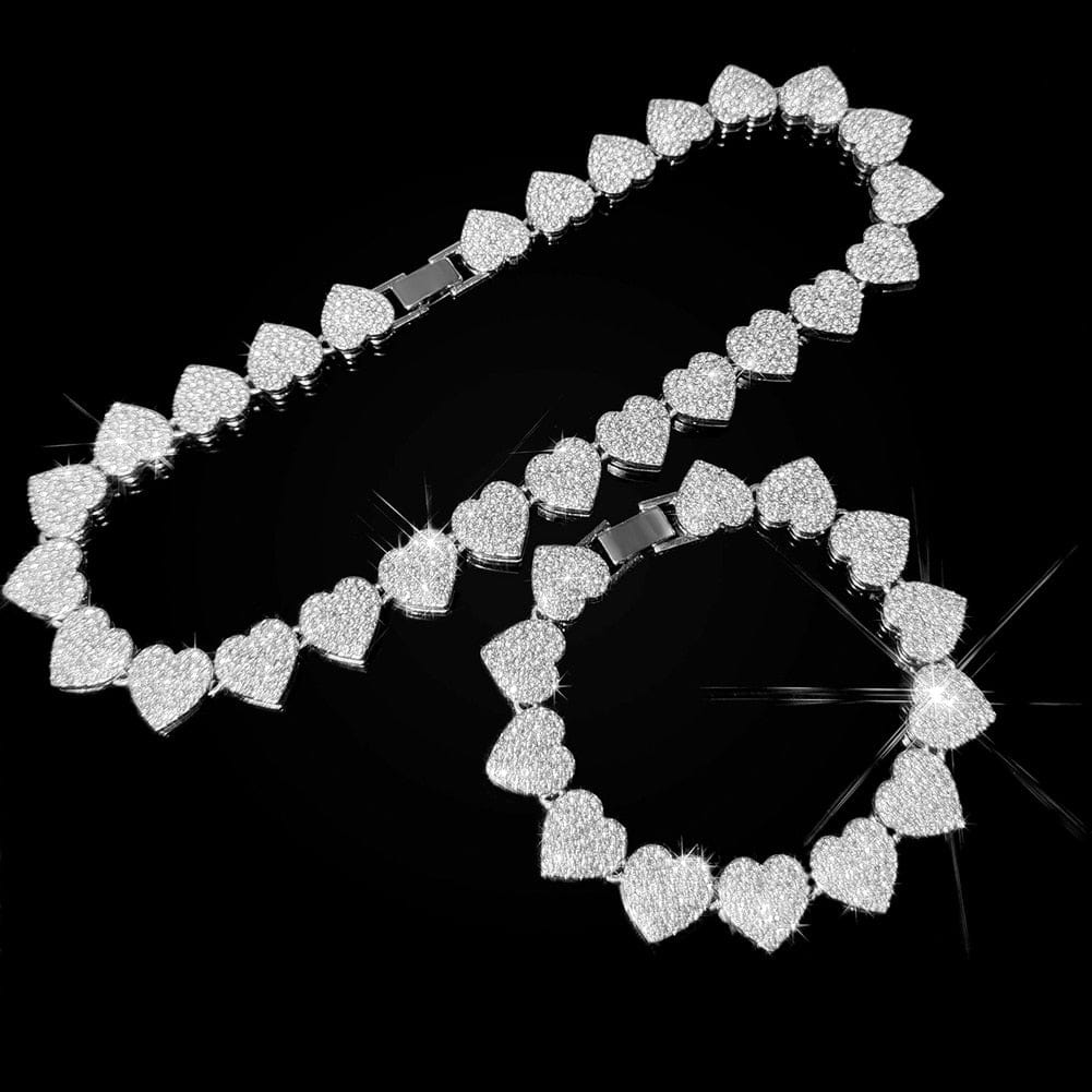 15mm Fully Bling Iced Out Tennis Chain and Bracelet Bundle - Image 2