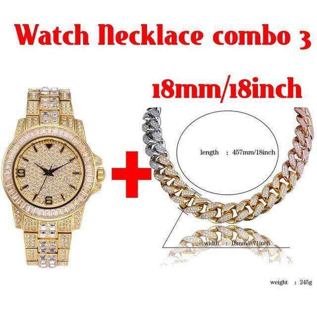 18k Gold Plated Swag and Surf Watch and Chain Combo - Image 14