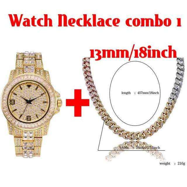 18k Gold Plated Swag and Surf Watch and Chain Combo - Image 17