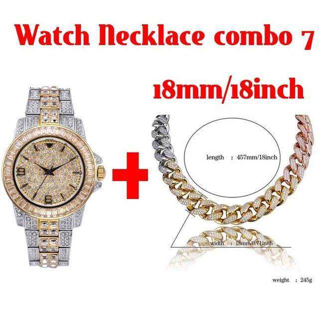 18k Gold Plated Swag and Surf Watch and Chain Combo - Image 20