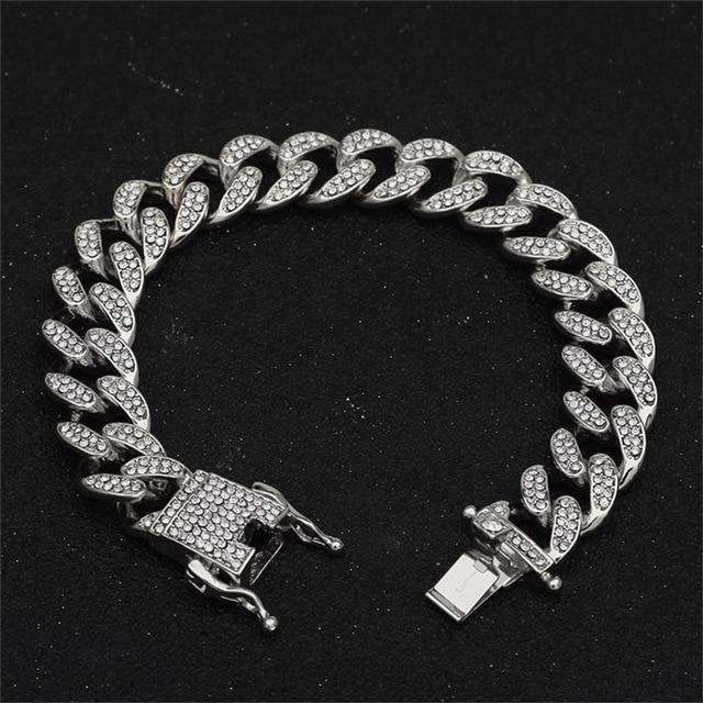 18k Gold/Silver Cuban Link Chain Set – Iced Out Necklace & FREE Bracelet - Image 15