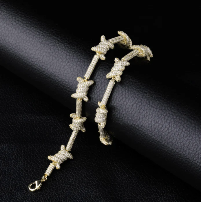 18K Gold/Silver Micro Pave Knot Cuban Chain + FREE Bracelet Bundle - Image 12