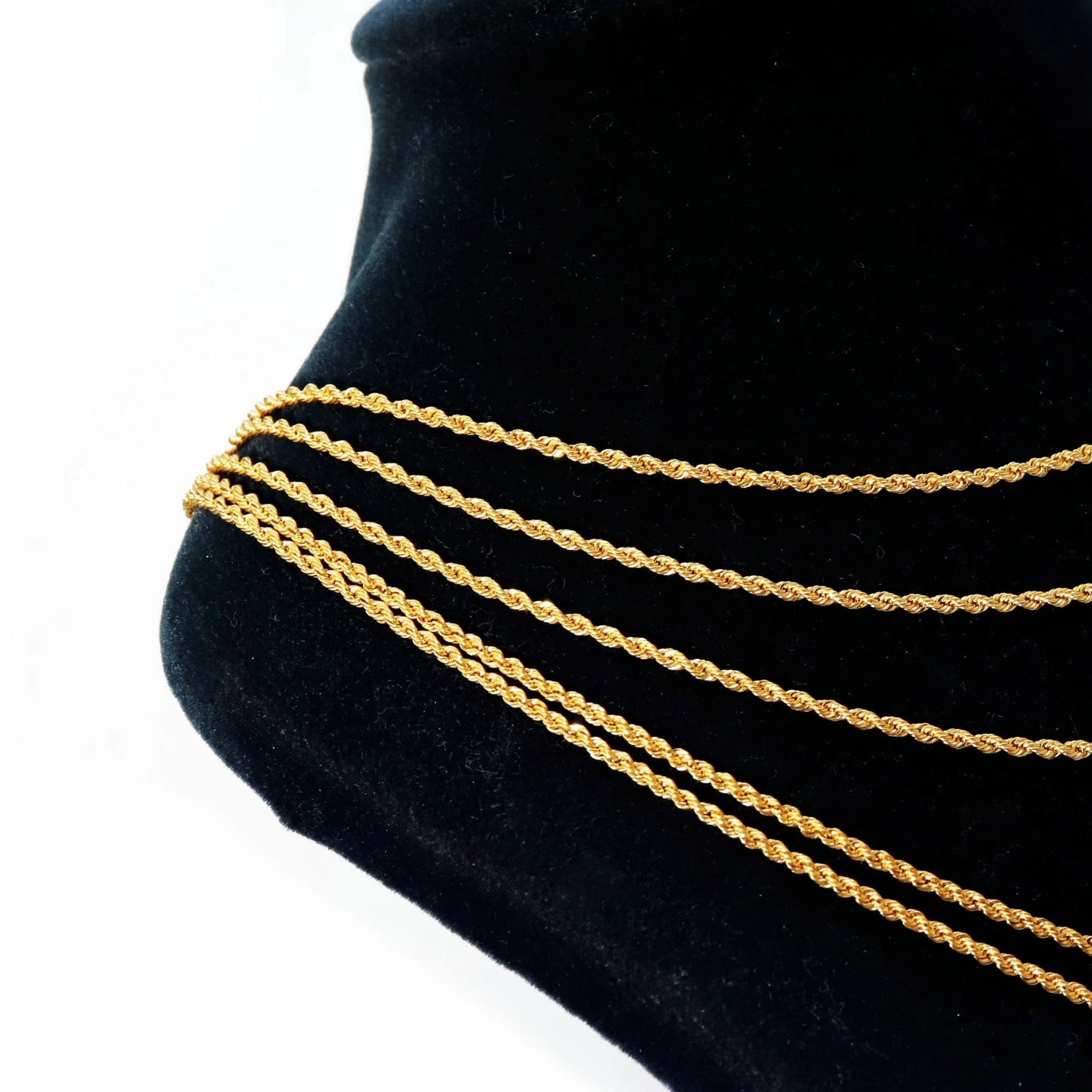 18K Solid Gold 1.7mm Rope Chain - Image 4