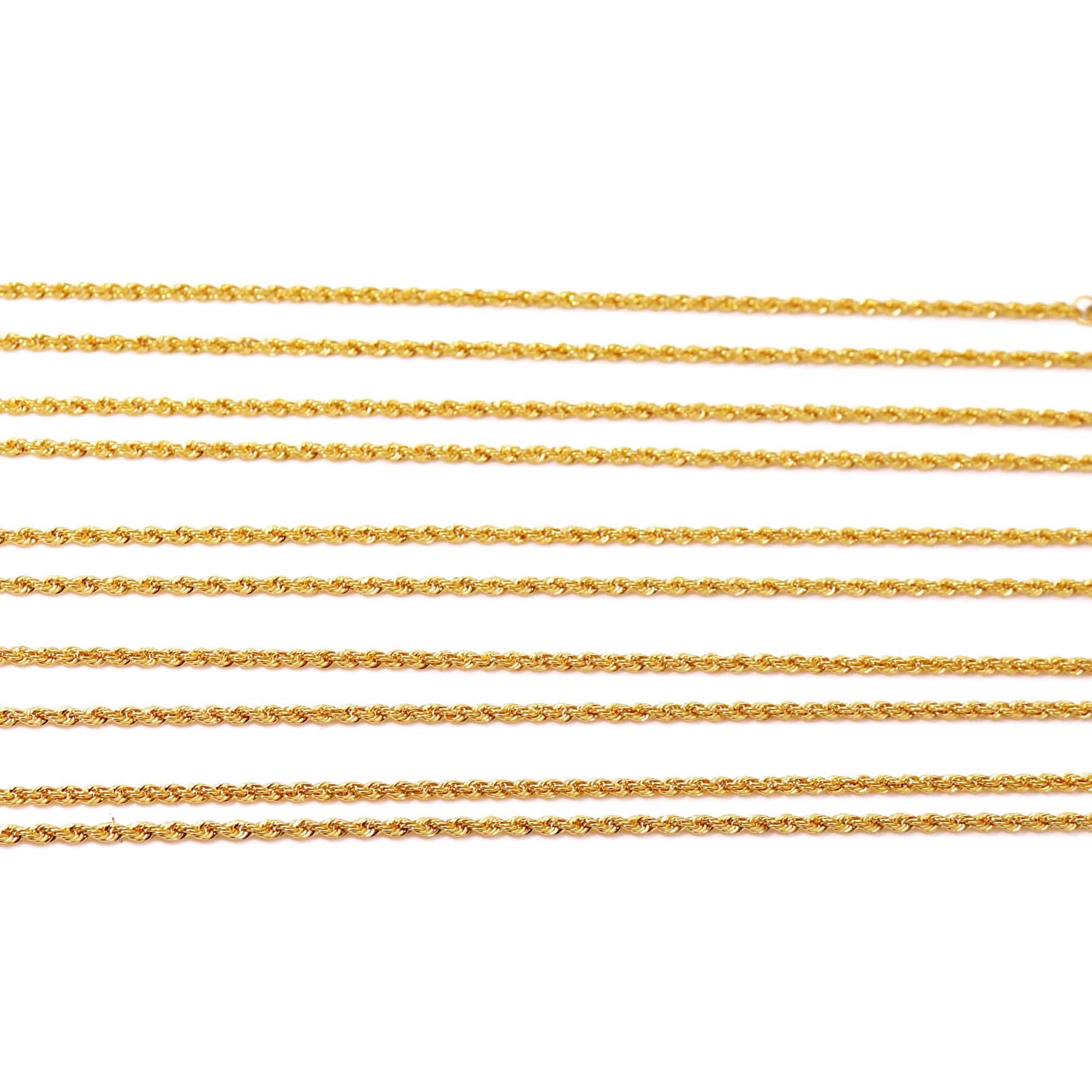 18K Solid Gold 1.7mm Rope Chain - Image 6