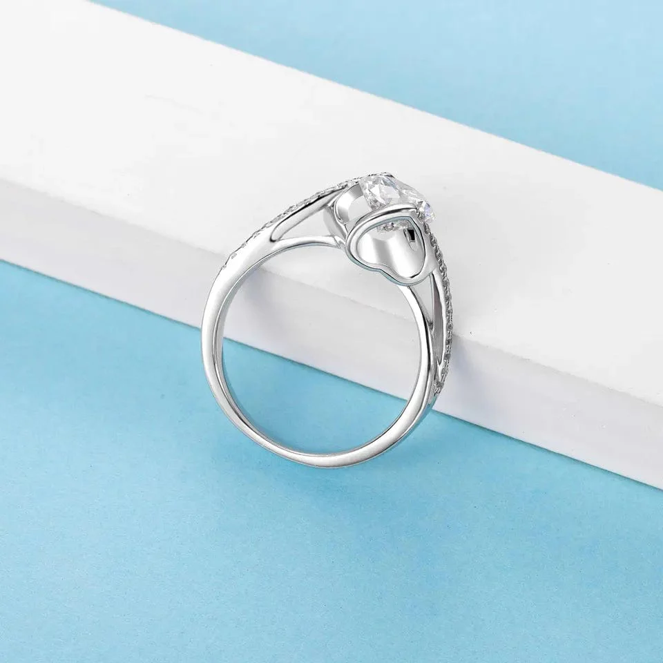 1CT 6.5mm 925 Sterling Silver Moissanite Ring - Image 4
