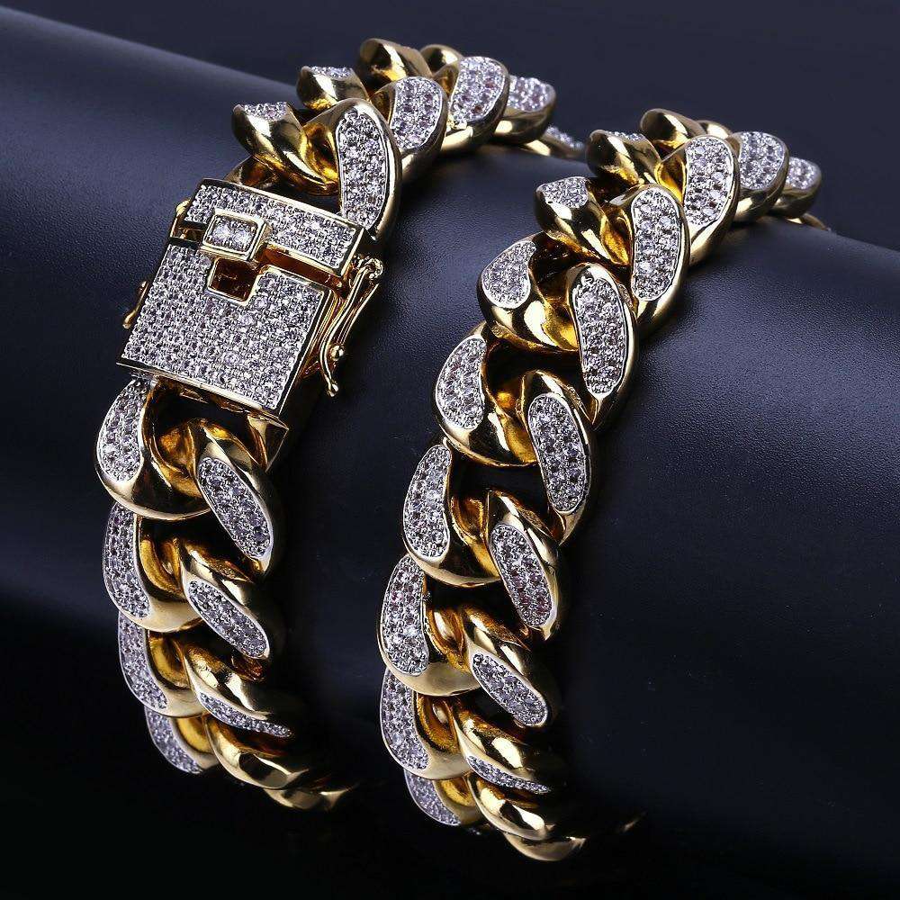 24k Gold Plated/Silver Miami Cuban Chain Bracelet - Image 6