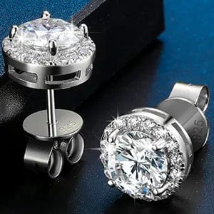 5mm Fancy Cluster Round 925 Sterling Silver Moissanite Earrings - Image 4