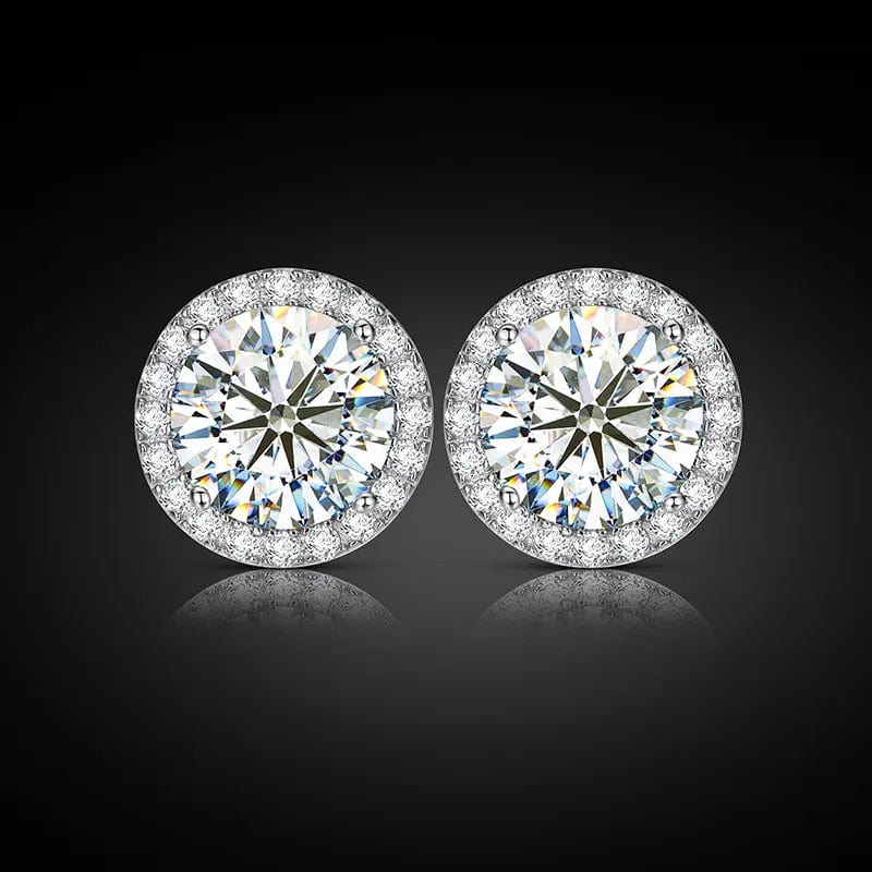 5mm Fancy Cluster Round 925 Sterling Silver Moissanite Earrings - Image 7
