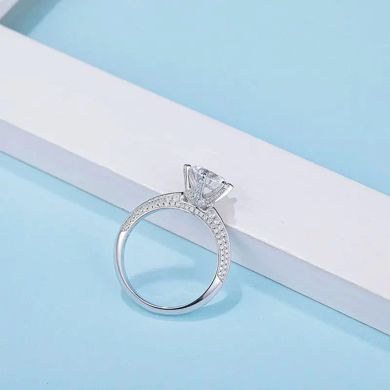 2CT Moissanite 925 Sterling Silver Ring - Image 5