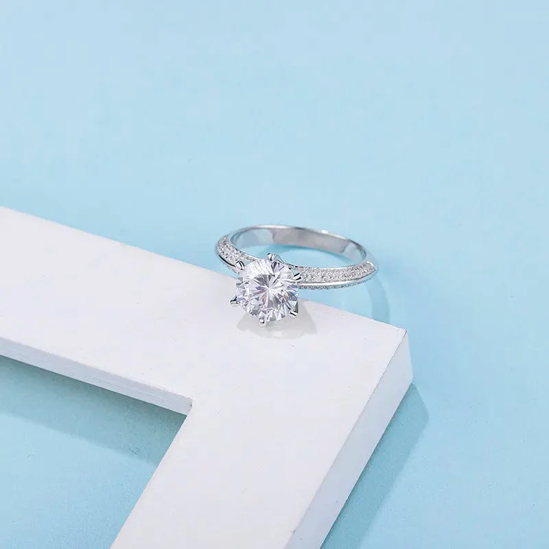2CT Moissanite 925 Sterling Silver Ring - Image 6