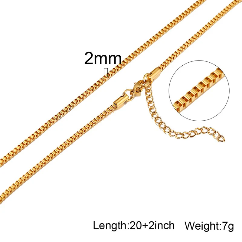 2mm Classic Men's Minimal Box Cuban Chain - Image 10
