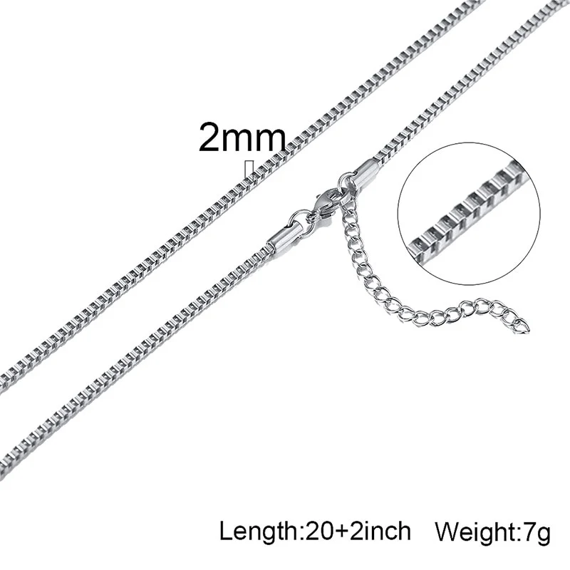 2mm Classic Men's Minimal Box Cuban Chain - Image 11