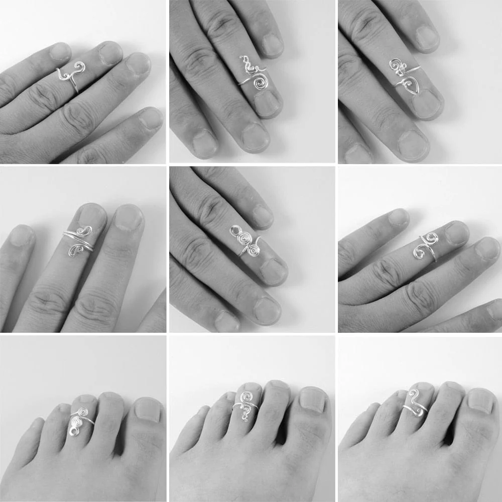 361L Stainless Steel Knuckle Adjustable Toe Ring - Image 8