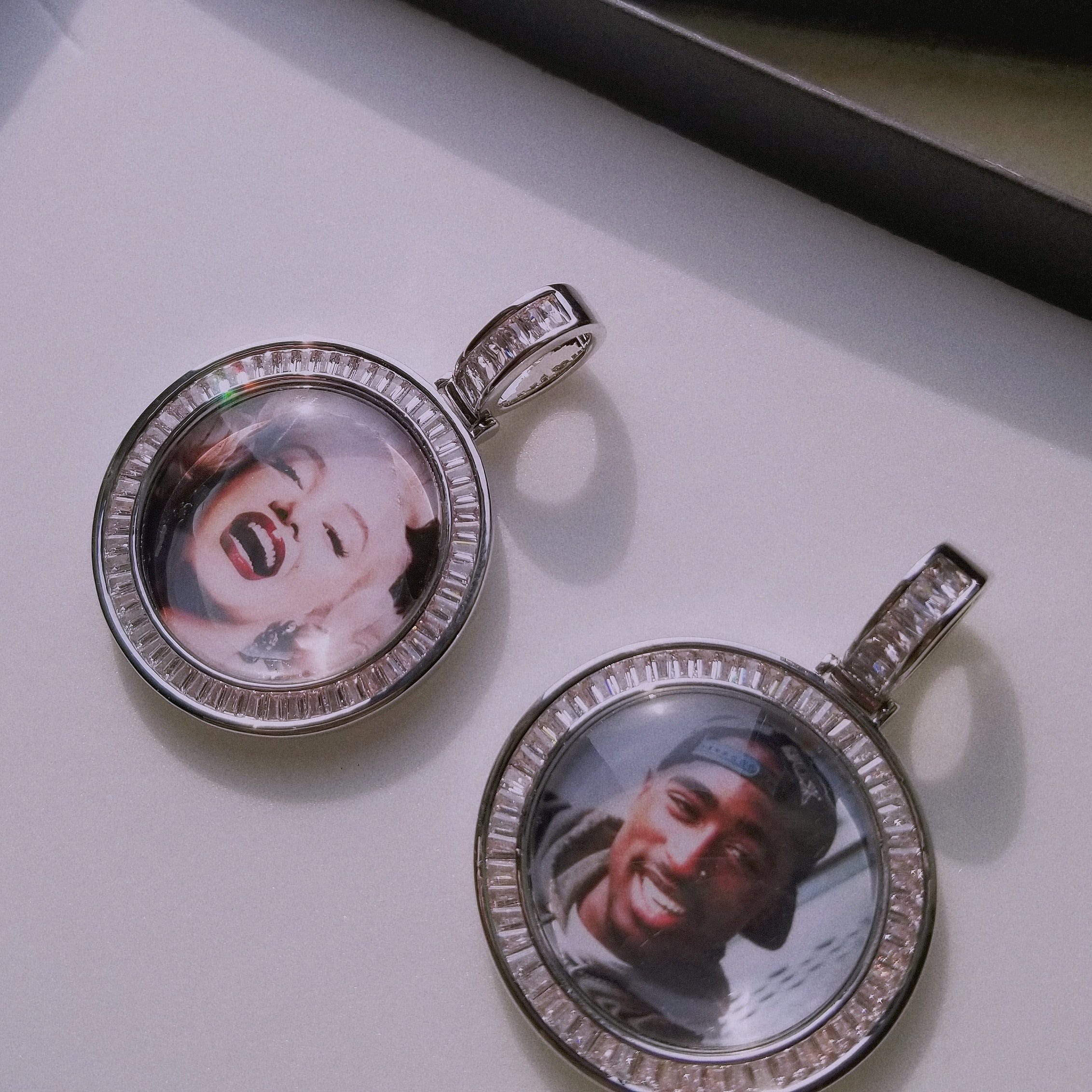 3D Custom Baguette Photo Pendant Chain with FREE Name Engraving - Image 2