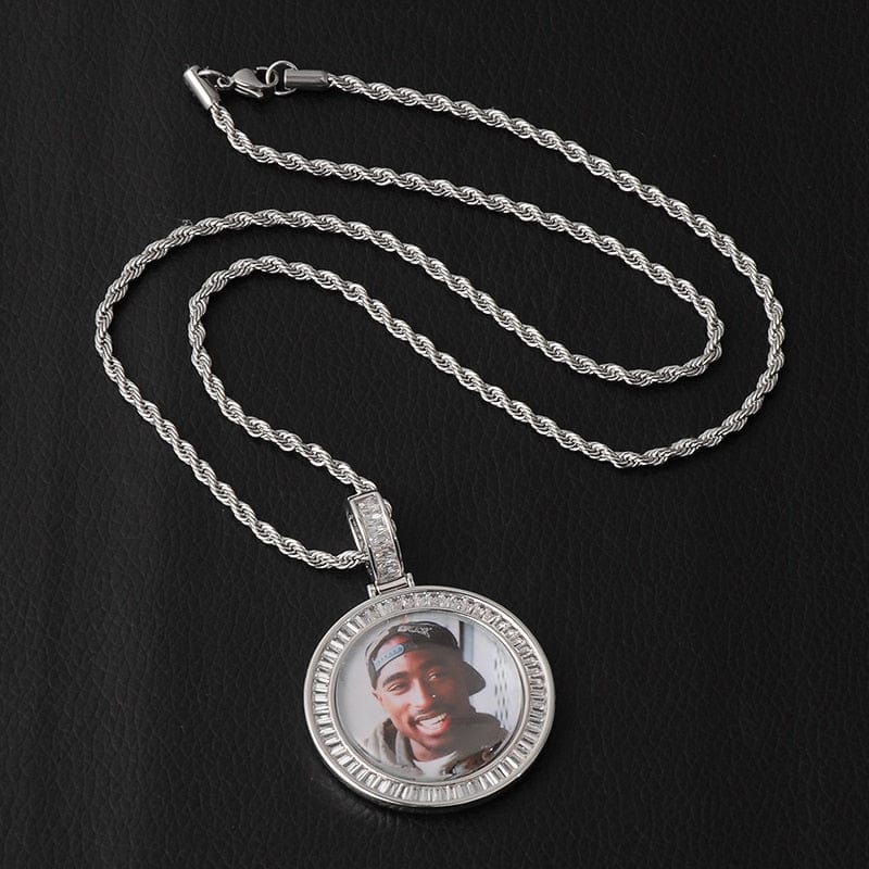 3D Custom Baguette Photo Pendant Chain with FREE Name Engraving - Image 6