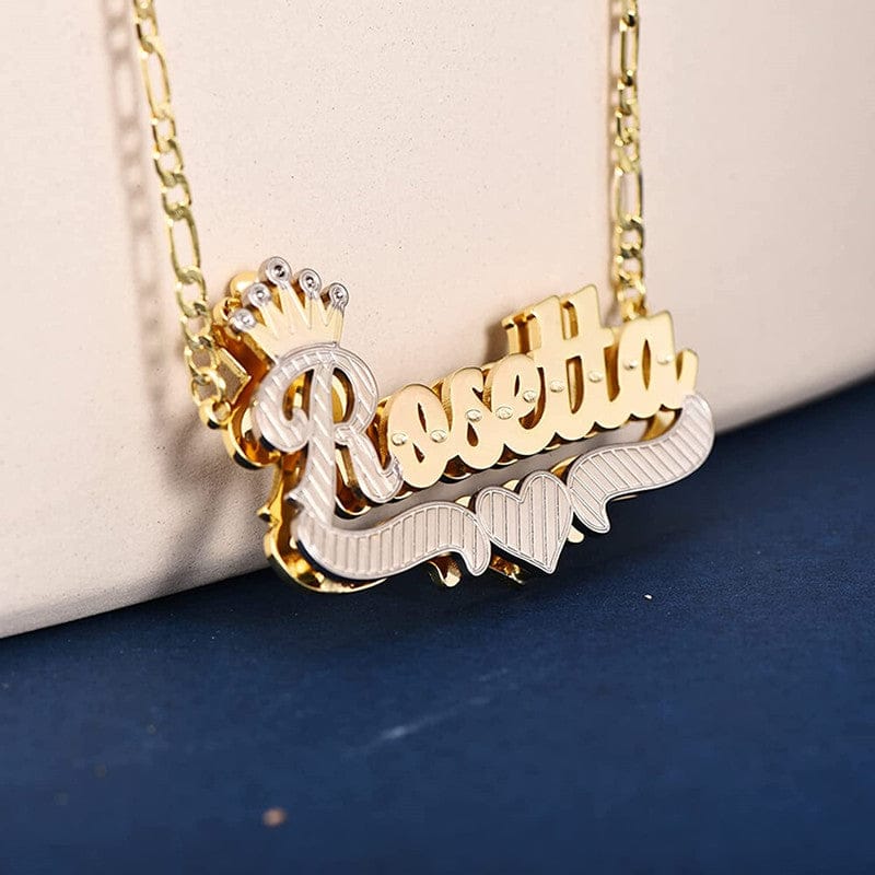 VVS Jewelry 3D Two-Tone Custom Gold Plated Name Chain - Image 10