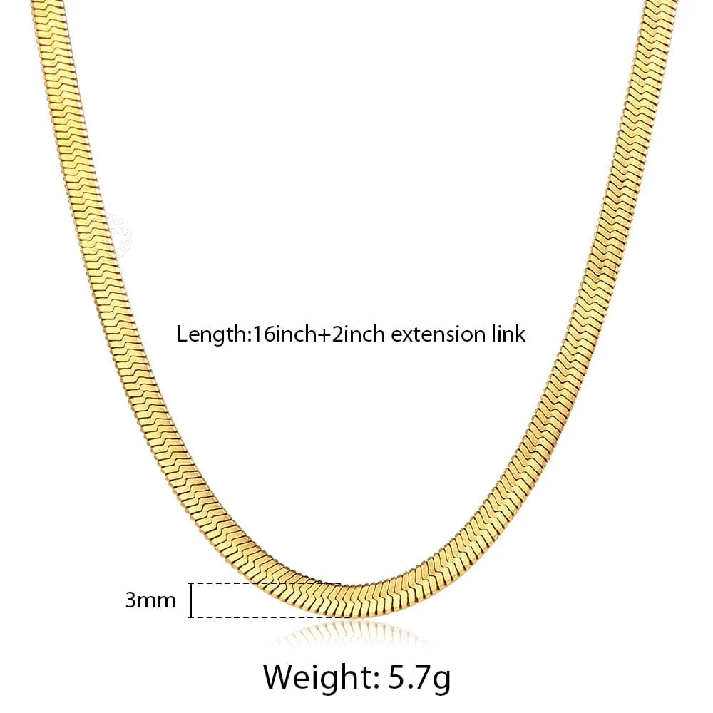 3MM Adjustable Herringbone Choker Chain - Image 10