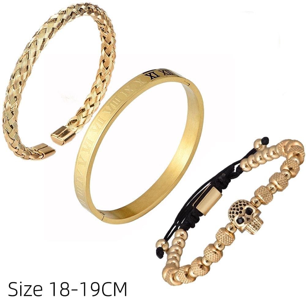 Roman Skull 3pc Bracelet Set - Image 8
