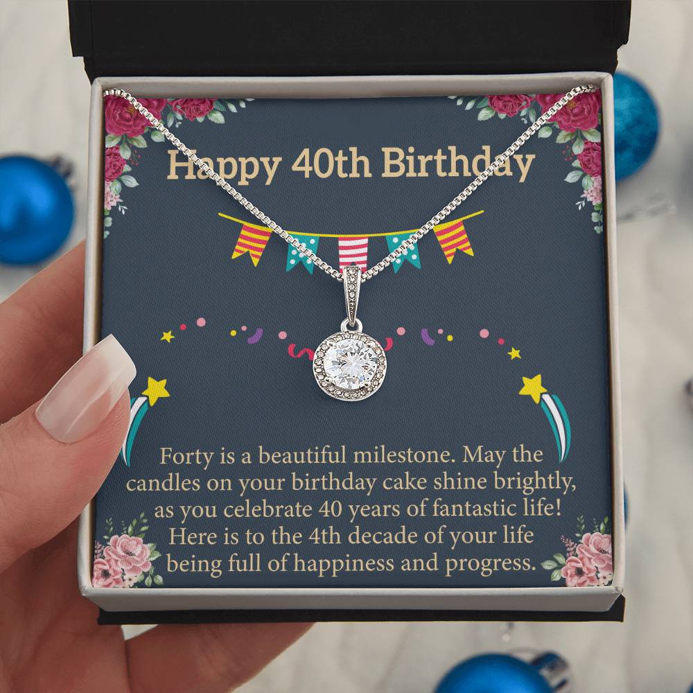 40th Birthday Message Card Necklace - Image 2