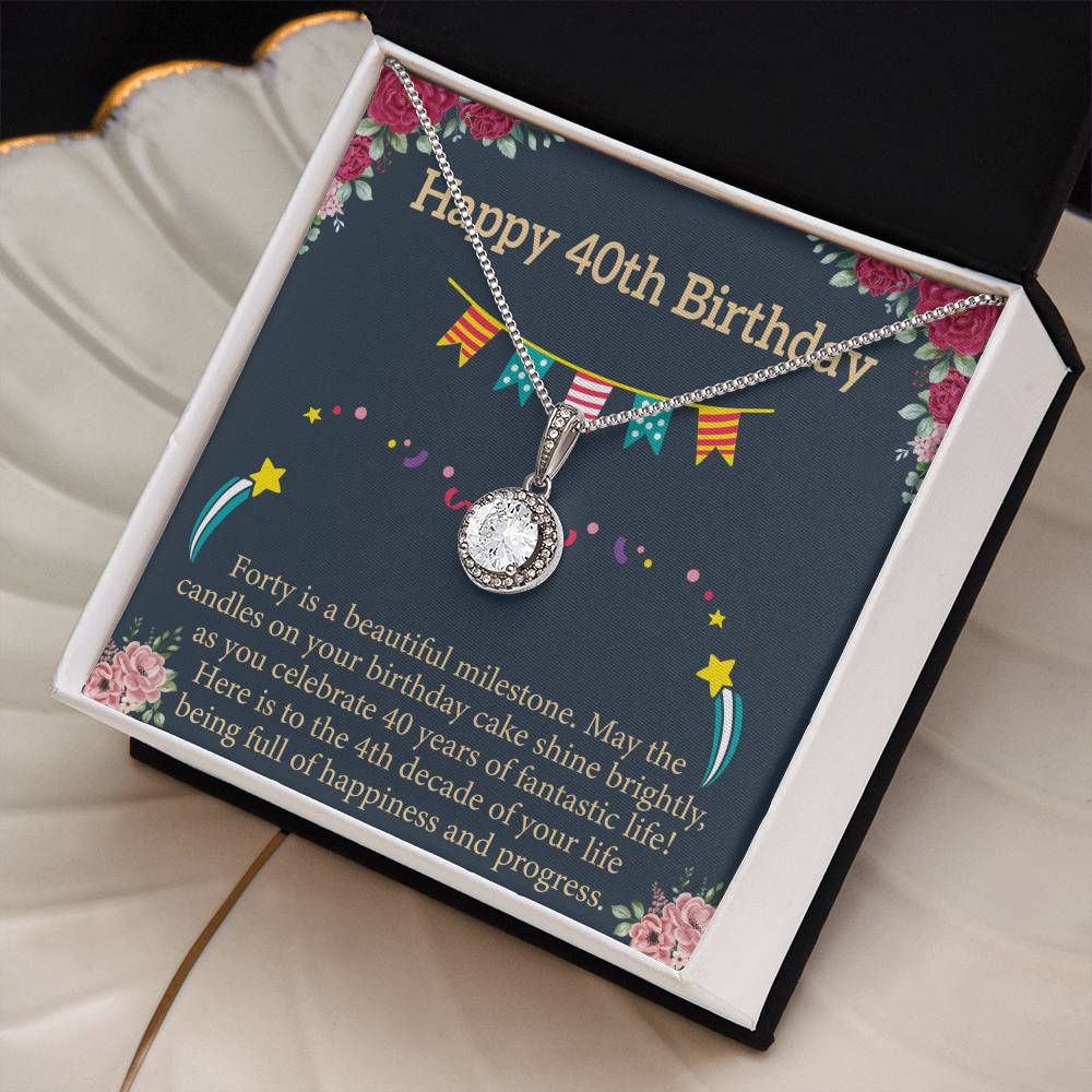 40th Birthday Message Card Necklace - Image 3