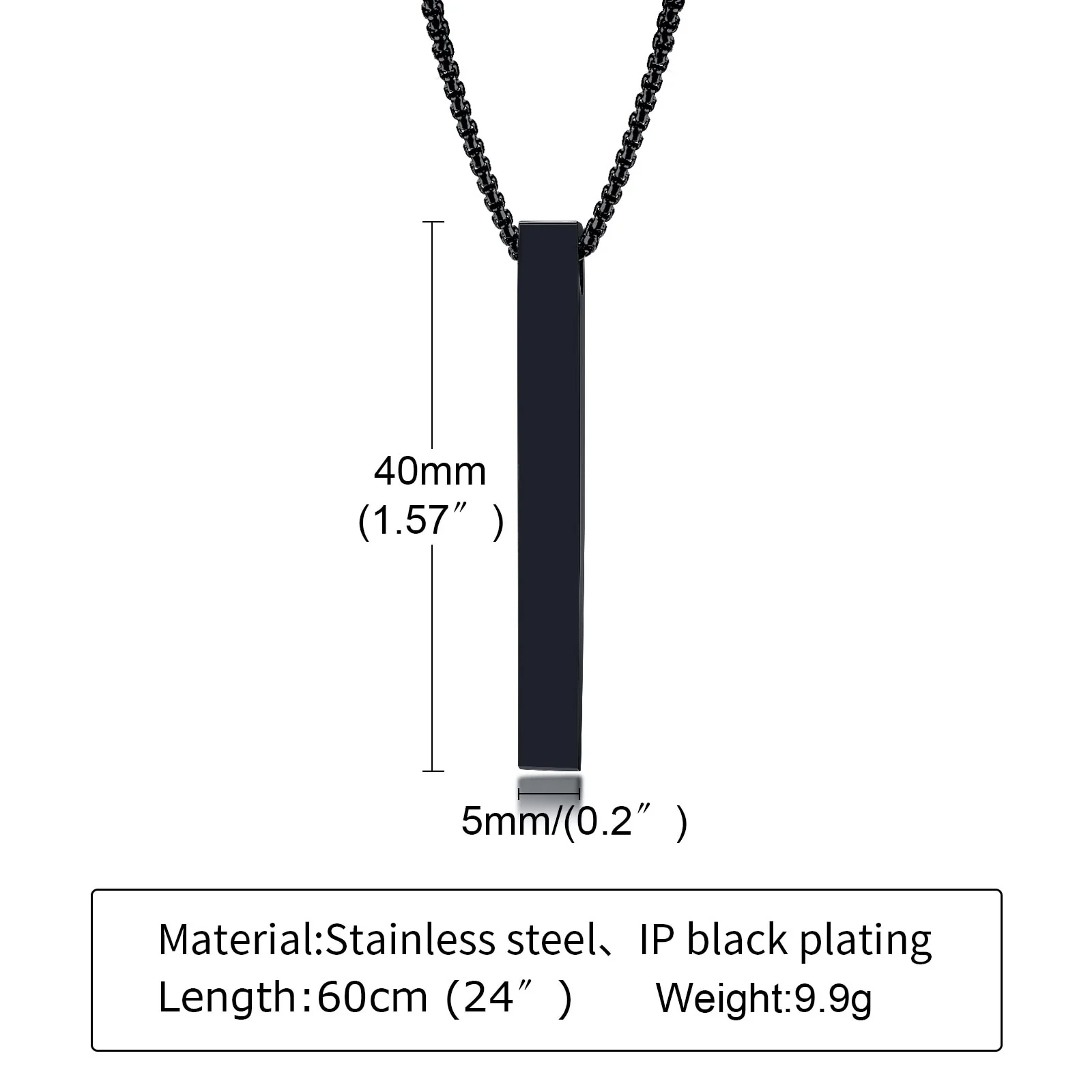 VVS Jewelry 5mm Men's Minimalist Box Pendant Chain - Image 19