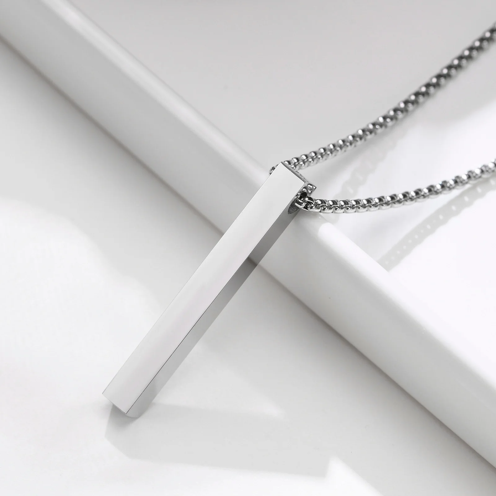 VVS Jewelry 5mm Men's Minimalist Box Pendant Chain - Image 3