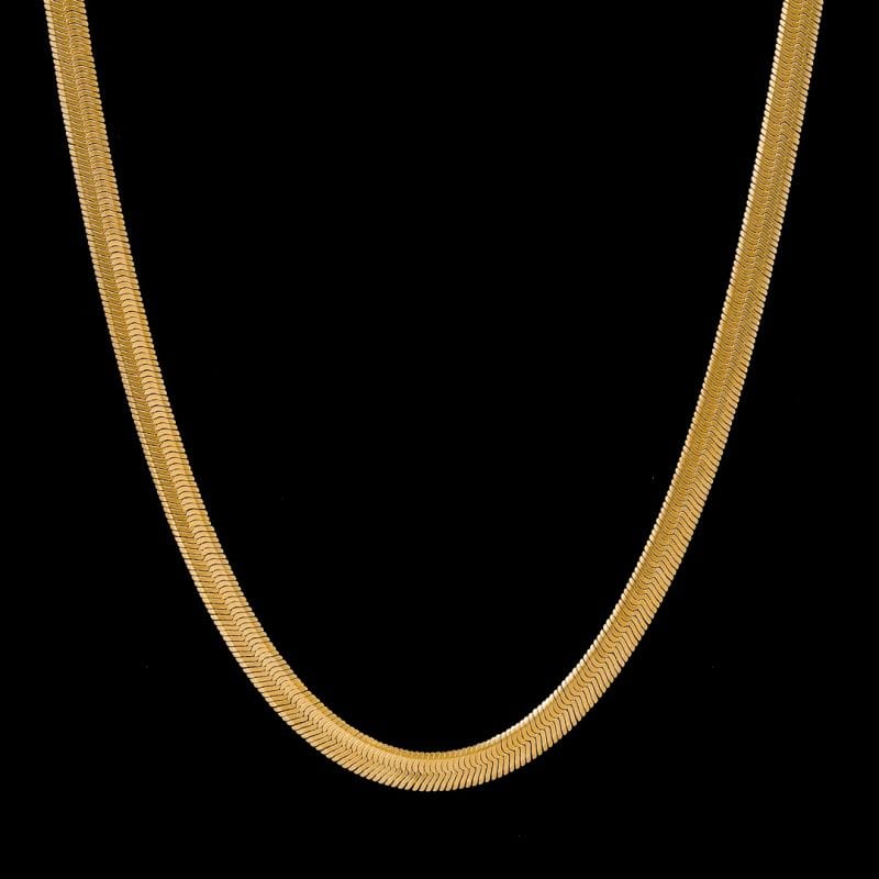 6MM 18K Gold Herringbone Chain - Image 3