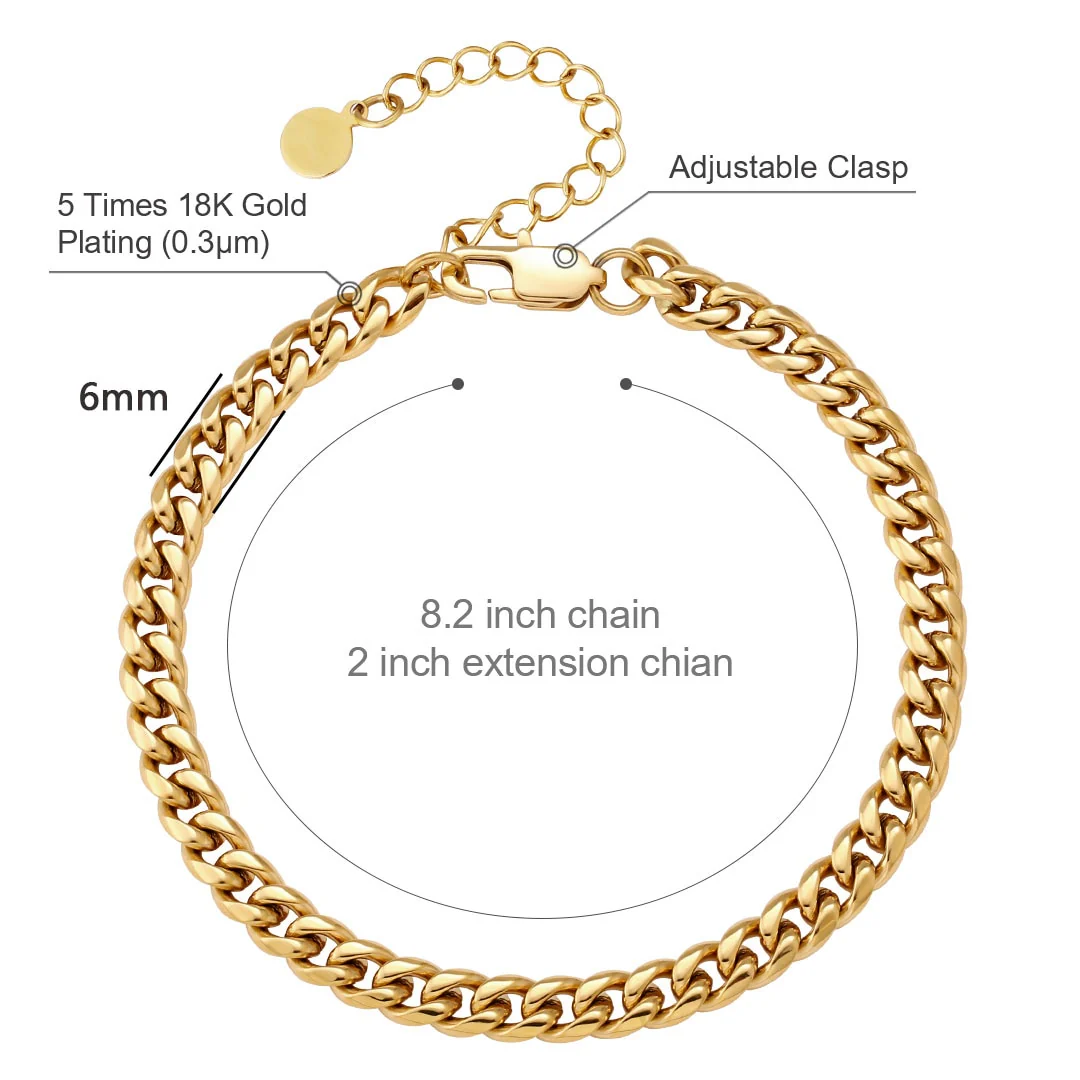 6mm Adjustable Minimal Cuban Anklet - Image 10
