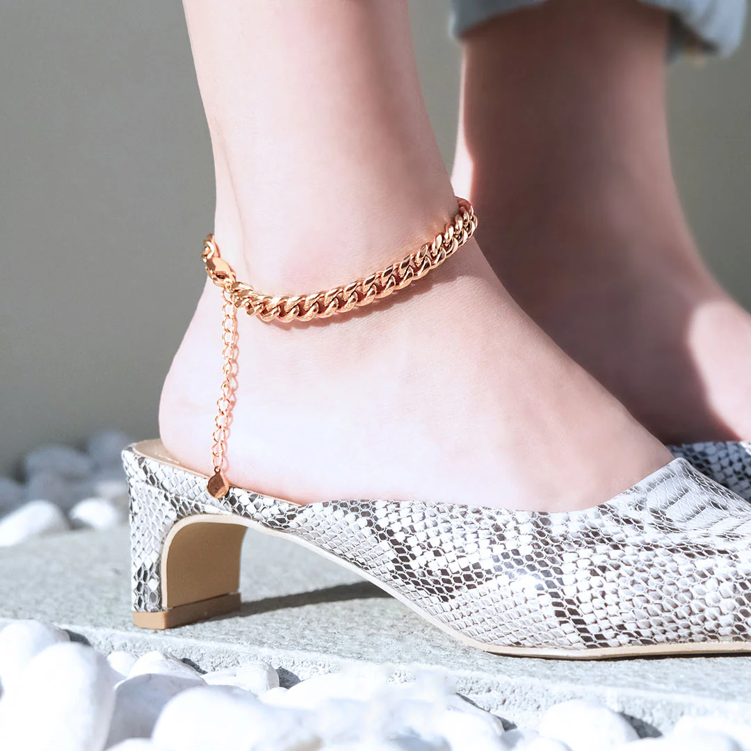 6mm Adjustable Minimal Cuban Anklet - Image 4